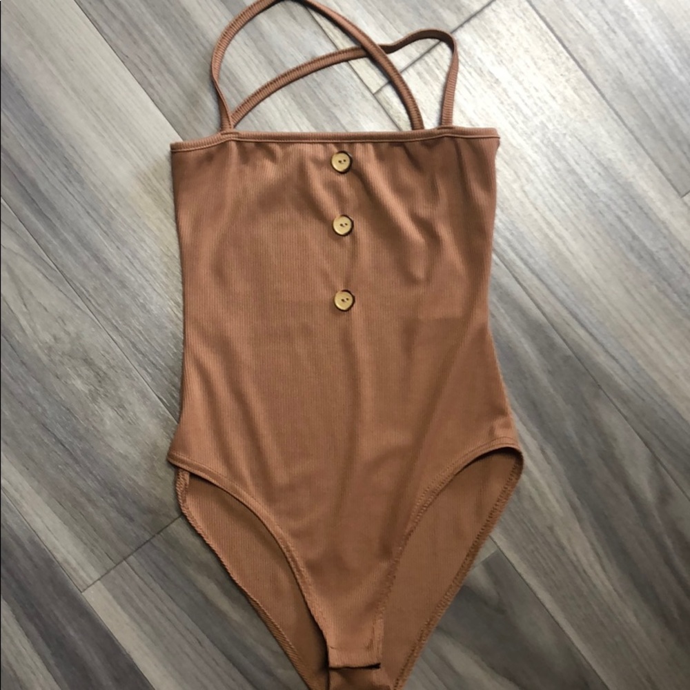 Tan Brown Tank top body suit